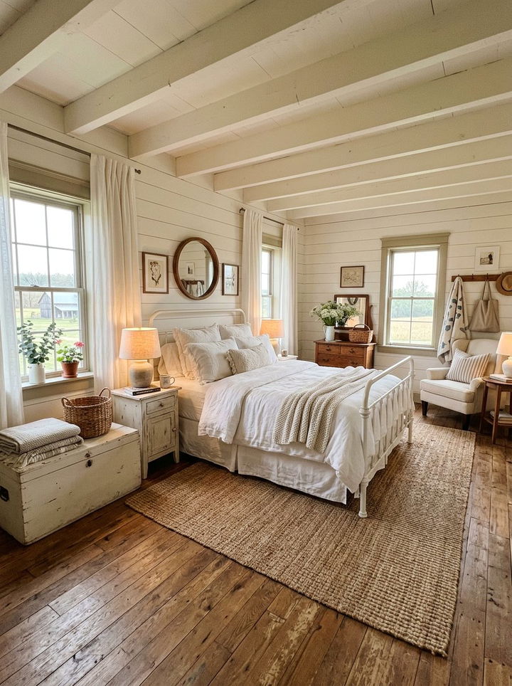 White Farmhouse Bedroom - 30 white and white bedroom ideas