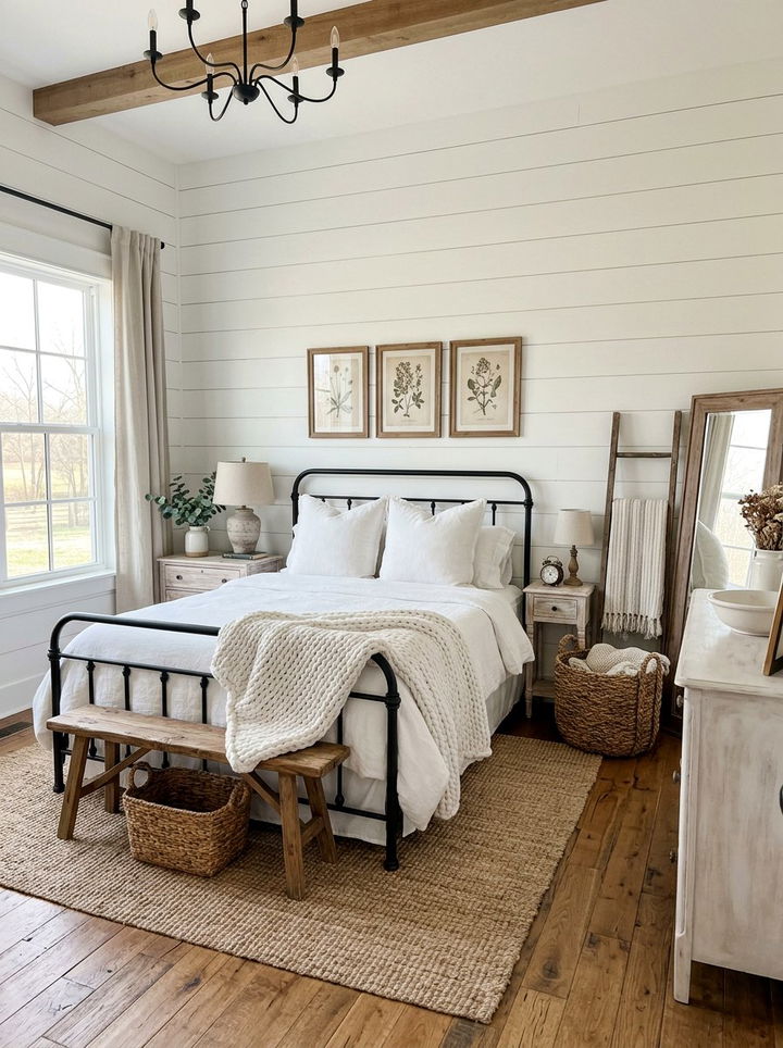 White Farmhouse Bedroom - 30 white bedroom decor ideas