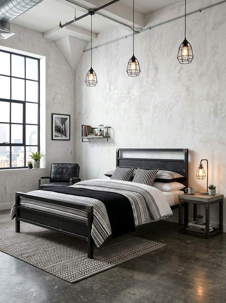 White Faux Concrete Wallpaper - 30 bedroom minimalist wallpapers