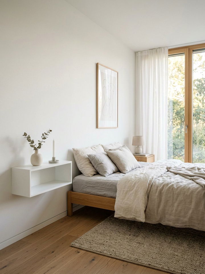 White Floating Shelf - 30 bedroom floating shelves