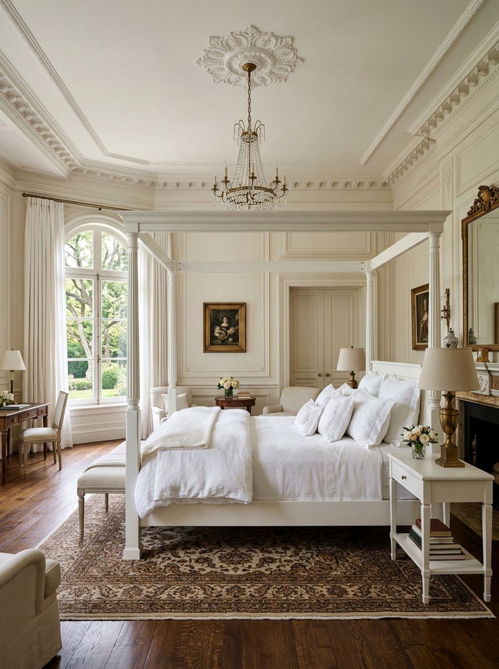 White Four Poster Bed - 30 traditional white bedroom ideas