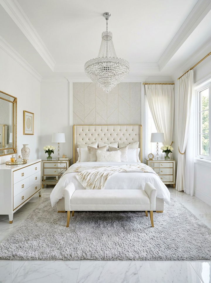White Glam Bedroom - 30 white bedroom furniture ideas