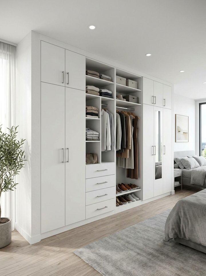 White Laminate Closet System - 30 bedroom closet systems