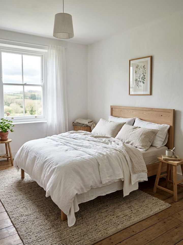 White Linen Country Bedroom - 30 cottage bedroom ideas