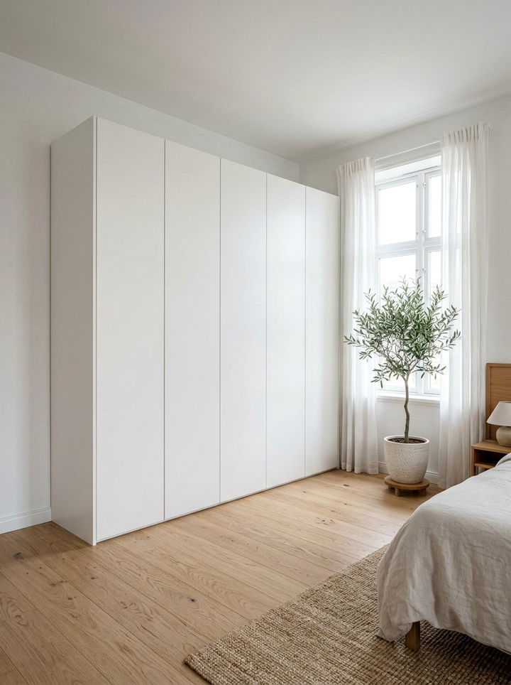 White Minimalist Wardrobe - 30 bedroom armoires