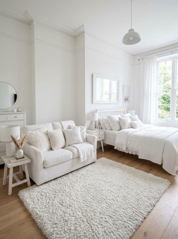 White On White Bedroom Seating - 30 bedroom loveseats