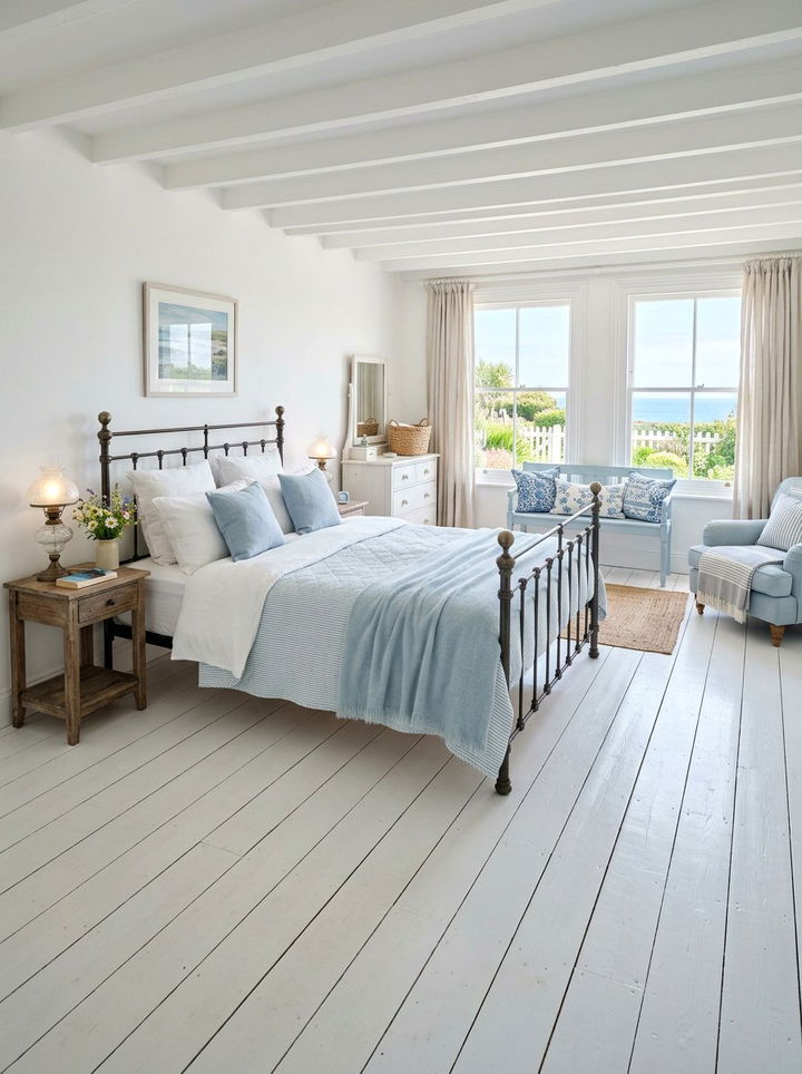 White Painted Wood Floor Bedroom - 30 bedroom floor ideas