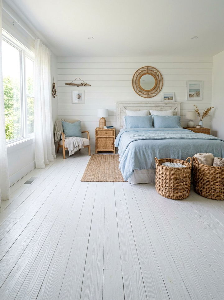 White Painted Wood Floors - 30 bedroom floor design ideas