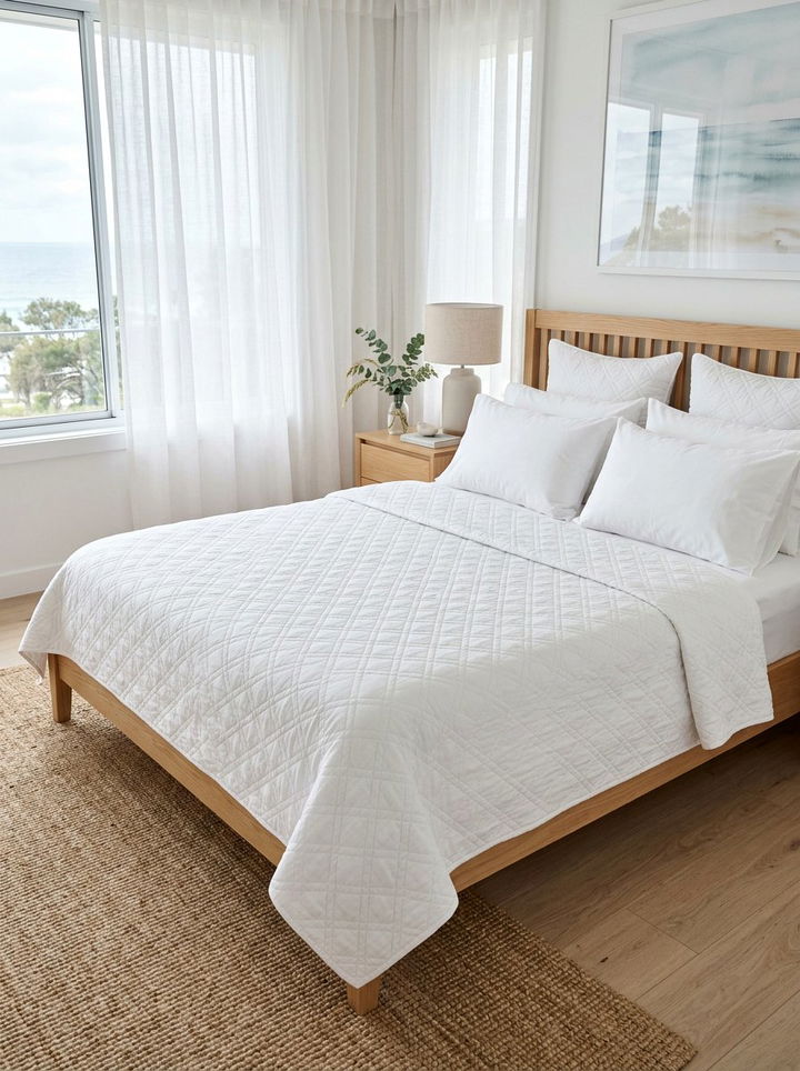 White Quilted Coverlet - 30 bedroom coverlets