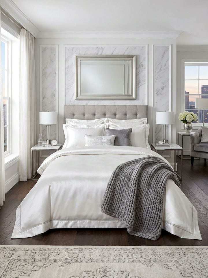 White Satin Duvet - 30 satin bedroom ideas