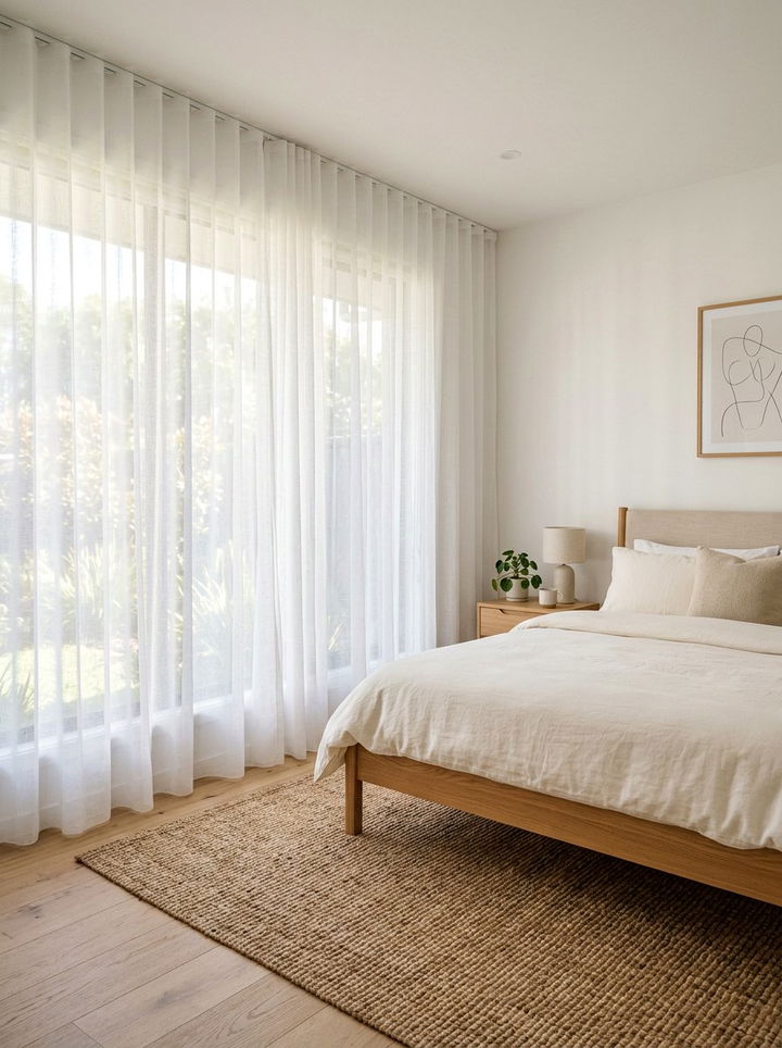 White Sheer Curtains - 30 bedroom curtain ideas