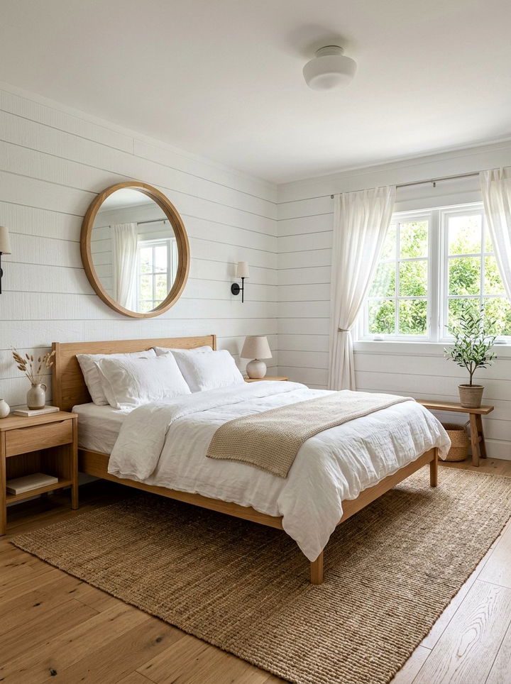 White Shiplap Bedroom - 30 farmhouse white bedroom ideas