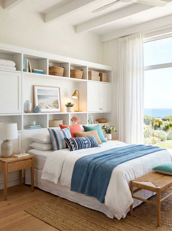 White Storage Headboard - 30 bedroom storage headboards