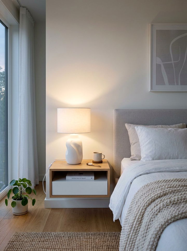 White Table Lamp - 30 white bedroom accessories ideas