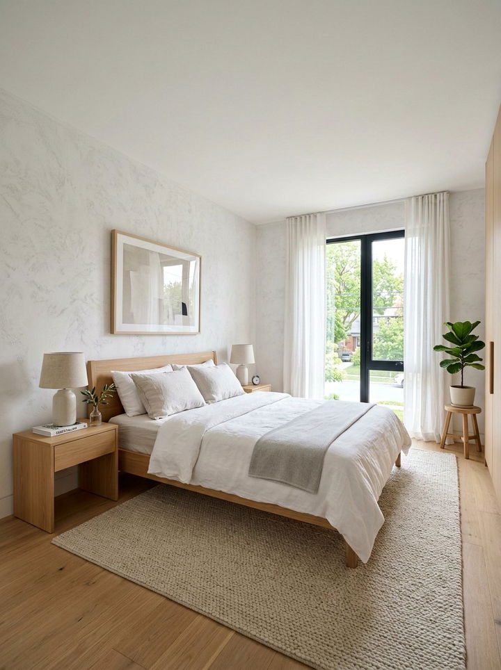 White Textured Wallpaper - 30 bedroom minimalist wallpapers