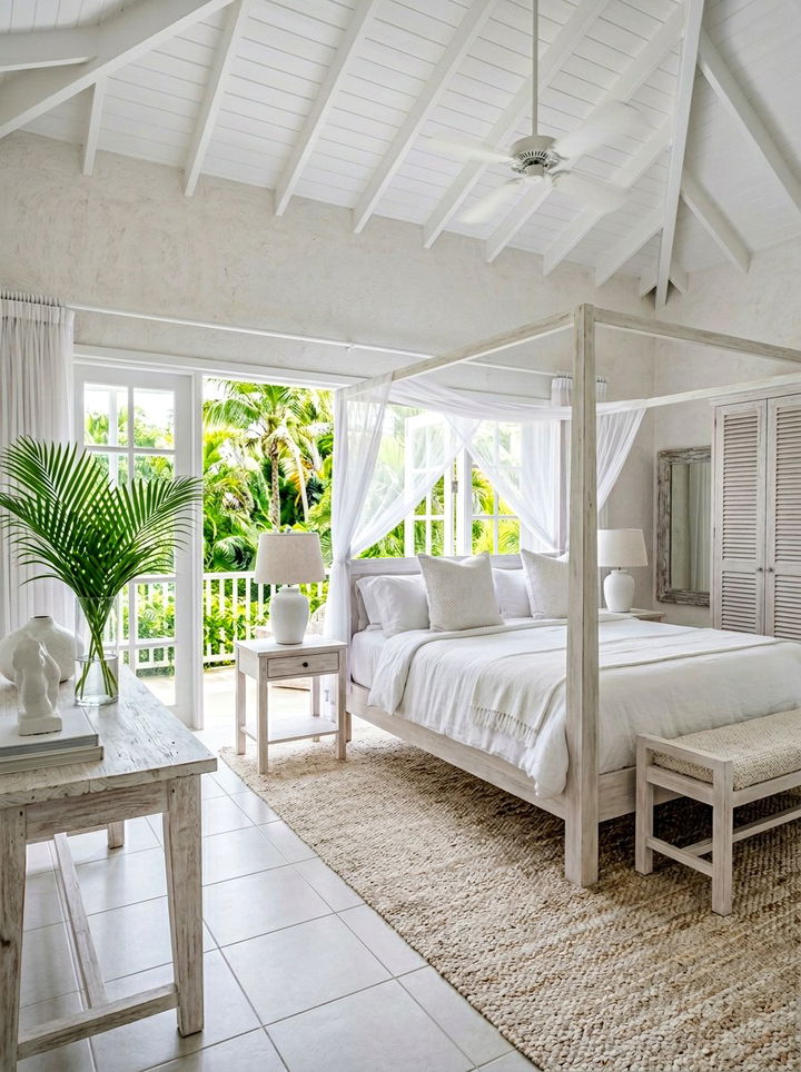 White Tropical Bedroom - 30 tropical bedroom ideas