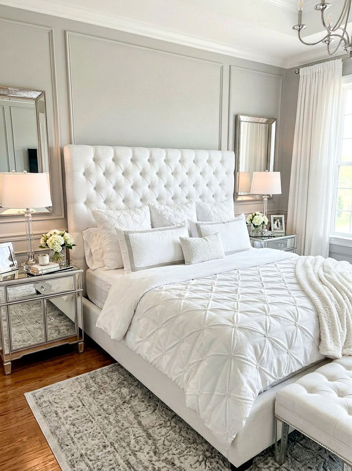 White Tufted Bedding - 30 bedroom white bedding ideas