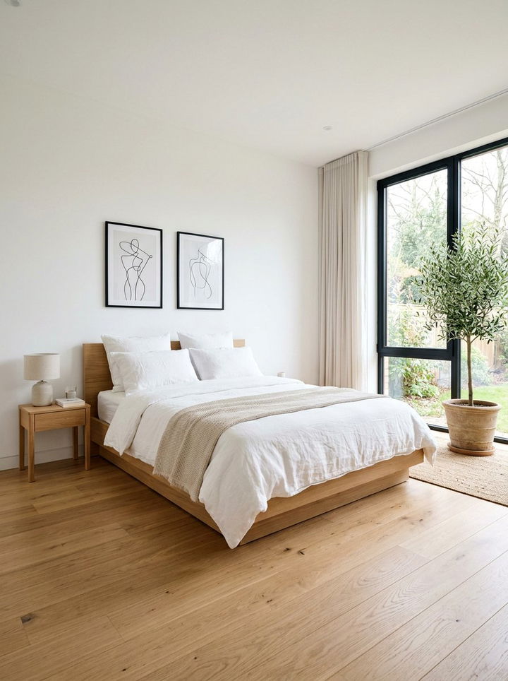 White Walls Minimalist Bedroom - 30 scandinavian bedroom ideas