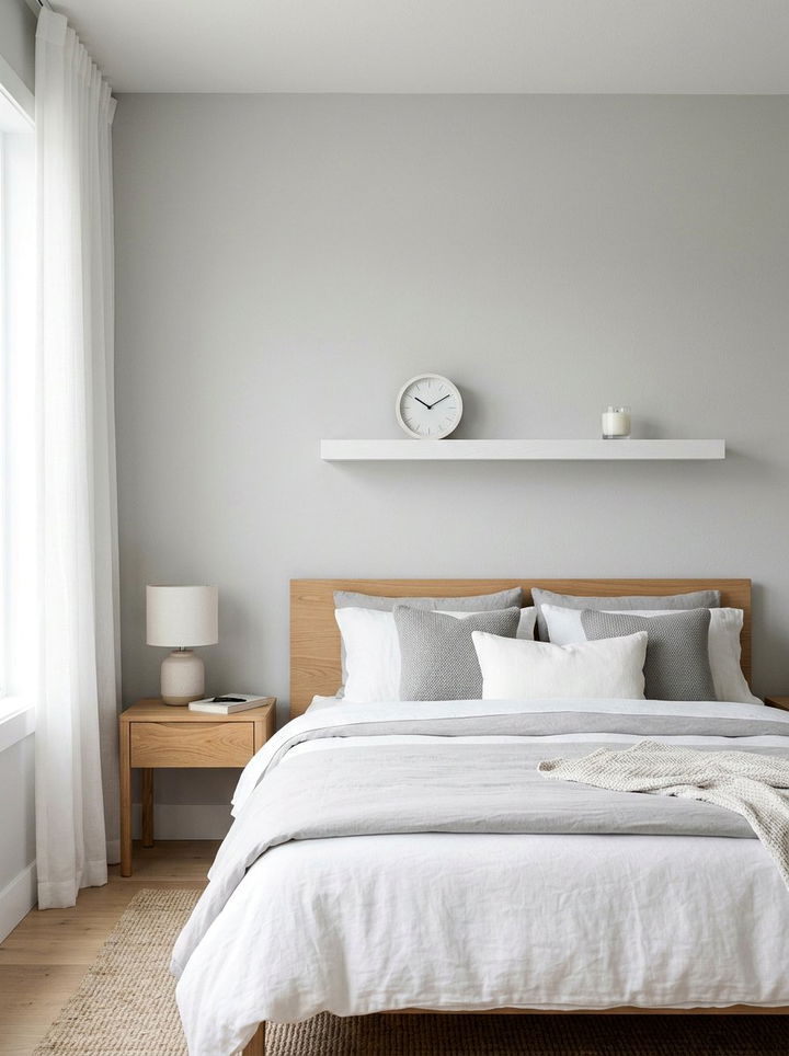 White Wood Floating Shelf - 30 bedroom white furniture ideas