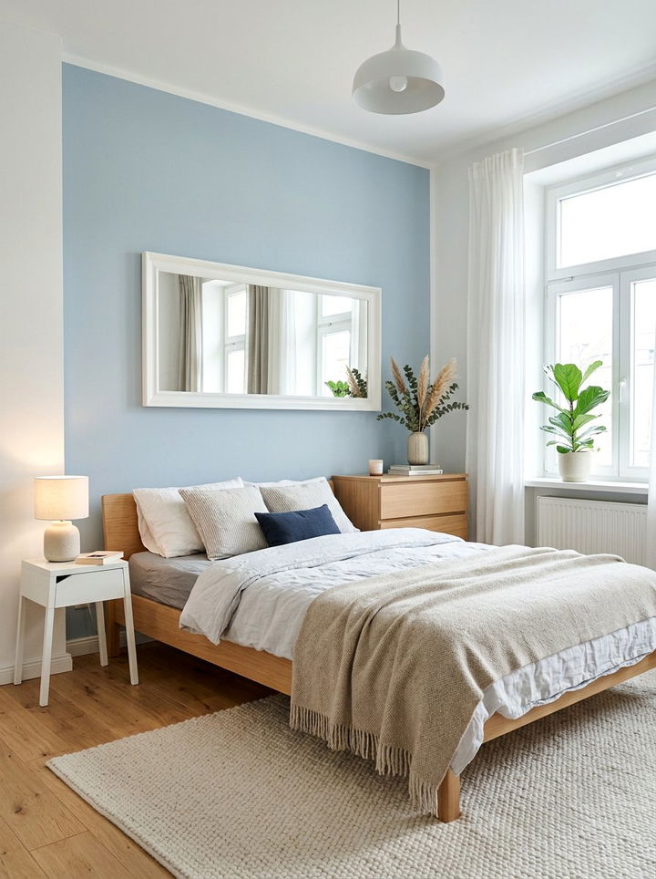 White Wood Mirror - 30 bedroom wall mirrors