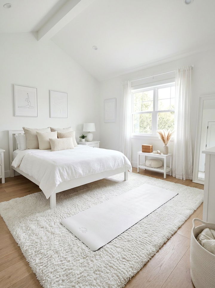 White Yoga Bedroom - 30 yoga bedroom ideas