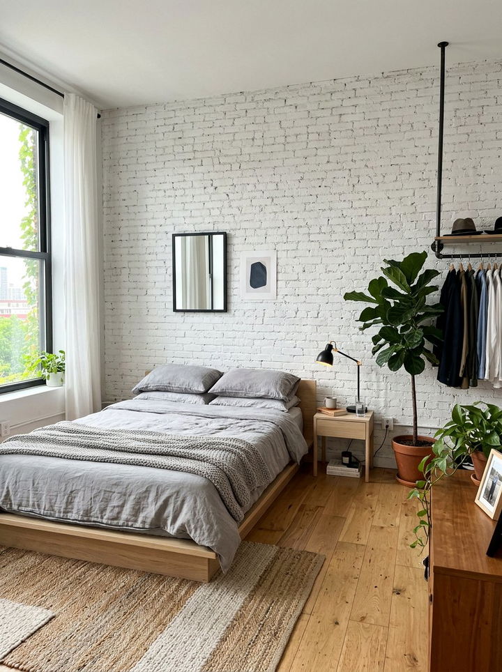 White brick wall - 30 Danish bedroom ideas