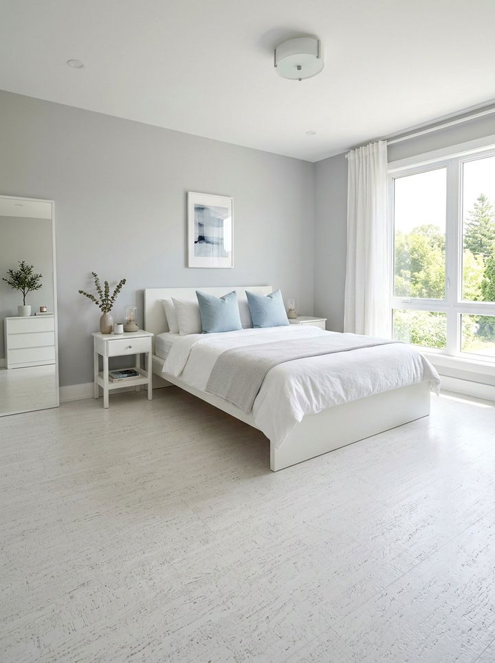 White cork flooring - 30 bedroom cork flooring ideas