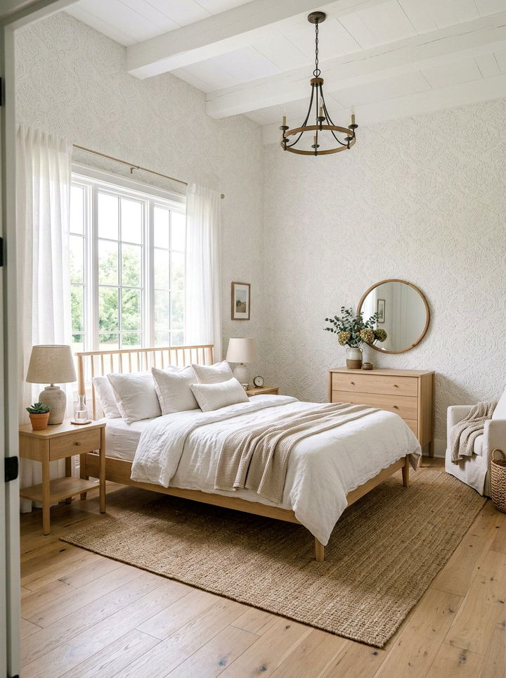 White damask wallpaper - 30 bedroom damask wallpapers