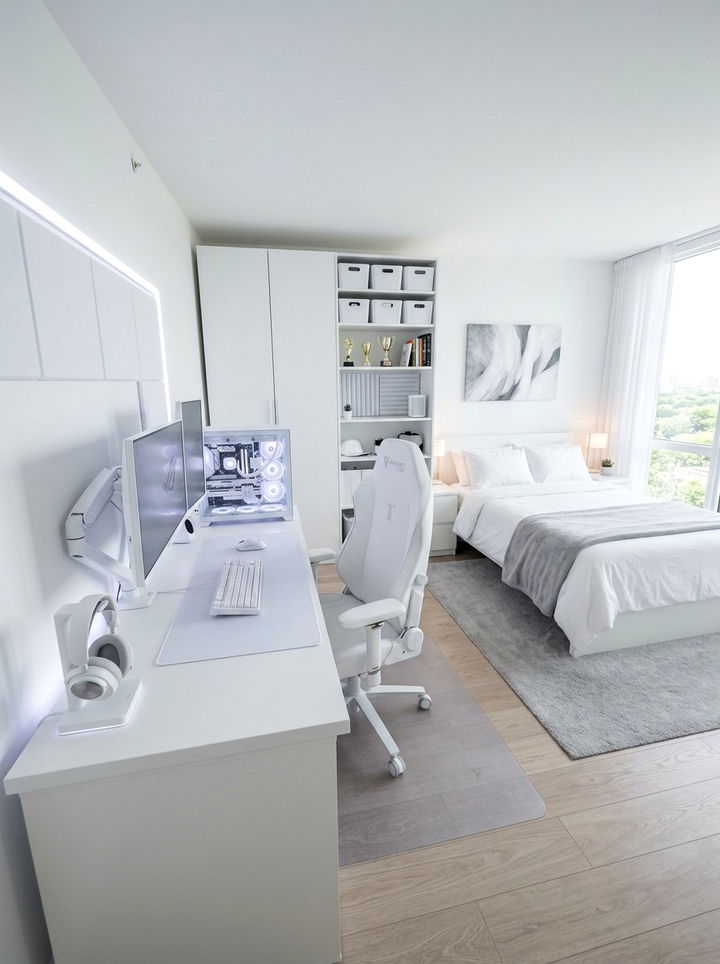 White esports bedroom - 30 esports bedroom ideas
