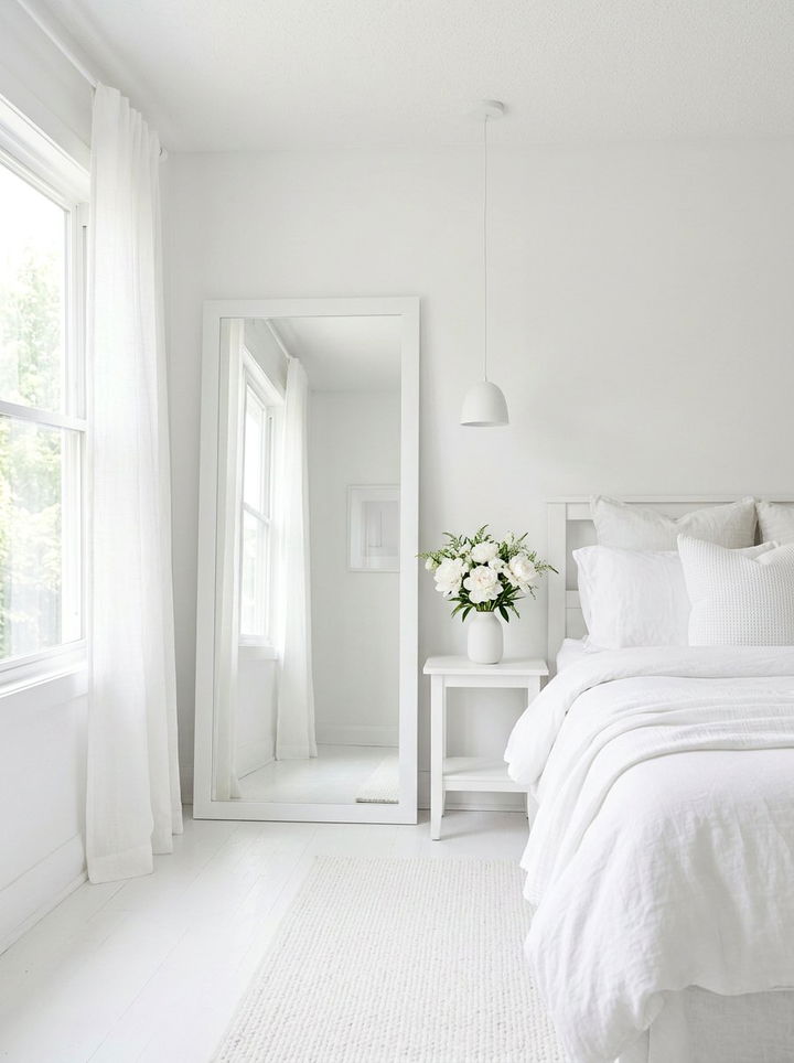 White floor mirror bedroom - 30 bedroom leaning mirrors