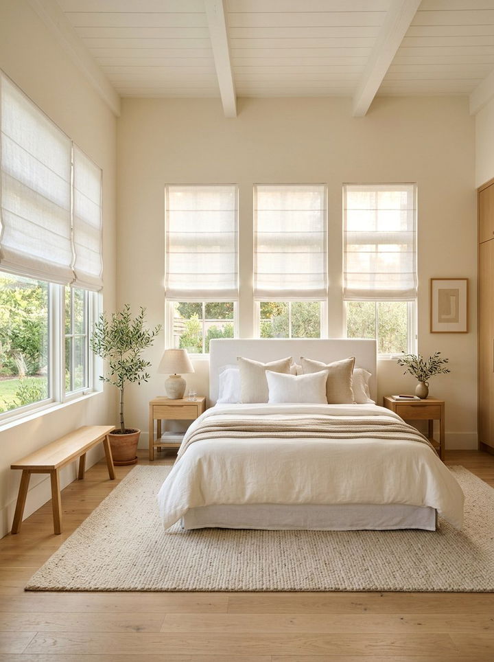 White linen roman shades - 30 bedroom roman shades