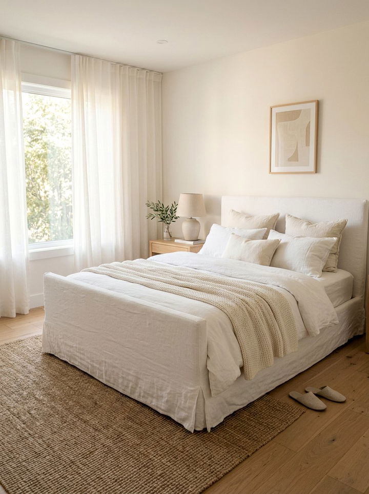 White linen slipcover bed - 30 bedroom bed frames