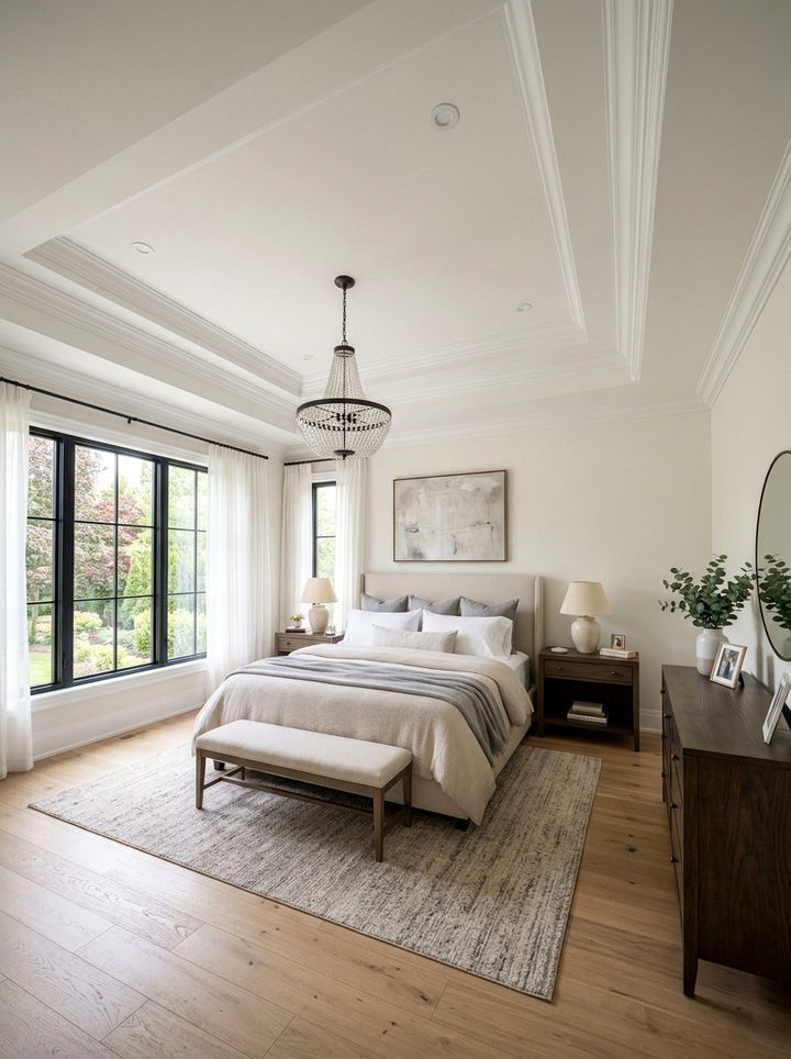 White master bedroom tray ceiling - 30 bedroom tray ceiling ideas