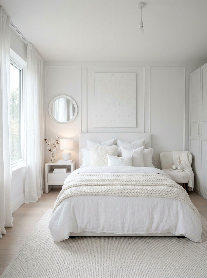 White on white bedroom - 30 calming bedroom ideas