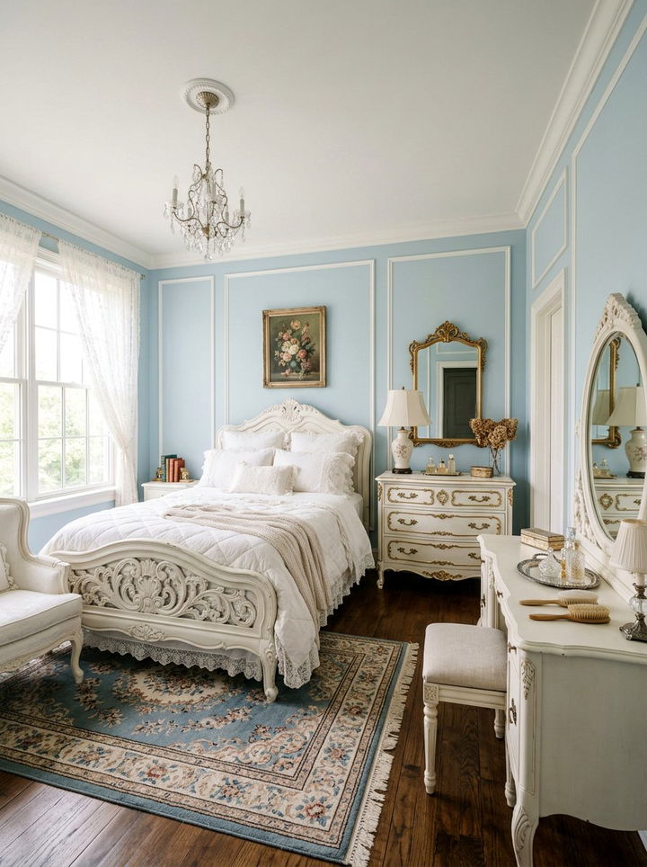 White vintage furniture - 30 princess bedroom ideas