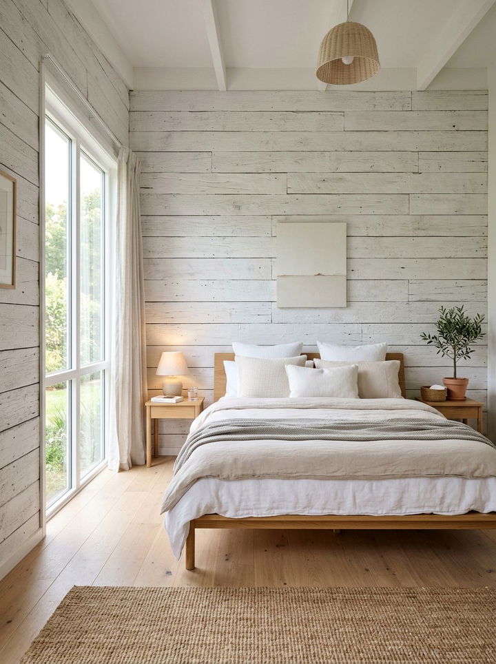 White wash walls - 30 zen bedroom ideas