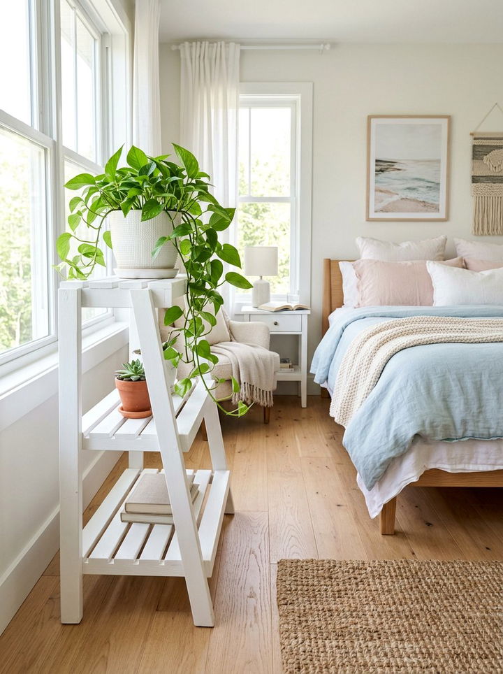 White wooden plant stand - 30 bedroom plant stands