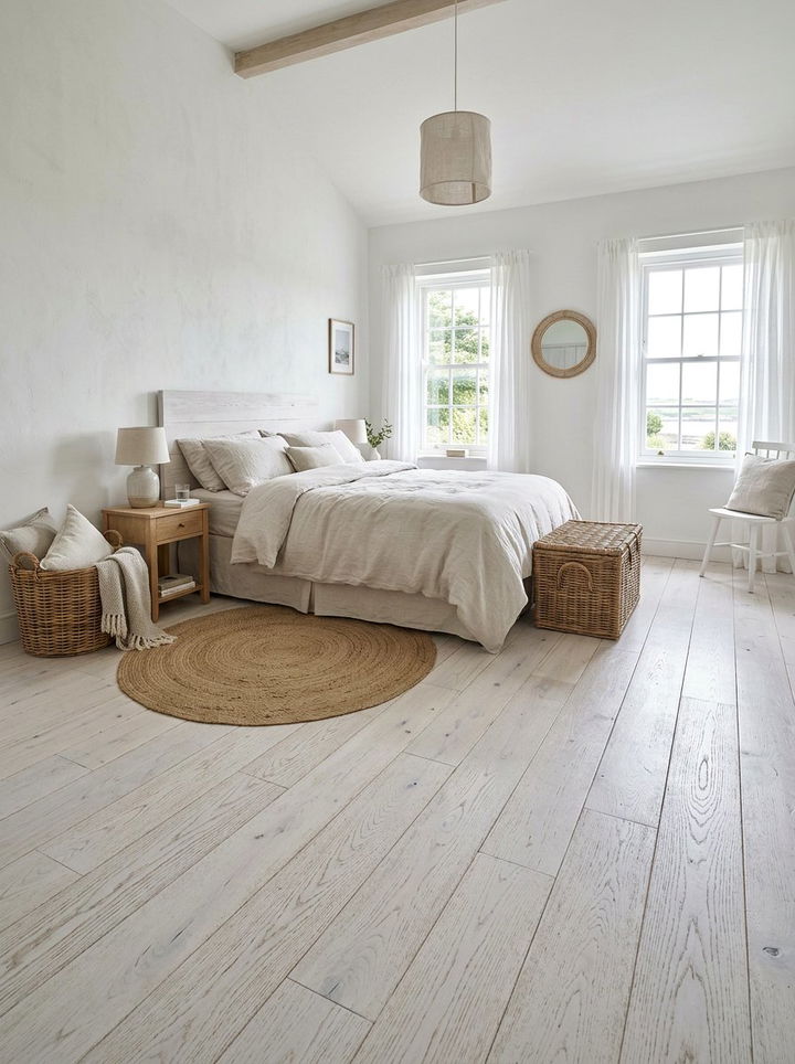 Whitewashed Floor Bedroom - 30 bedroom floor ideas