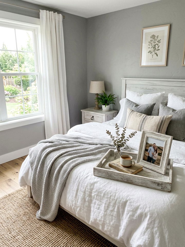 Whitewashed Wood Decor - 30 rustic gray bedroom ideas