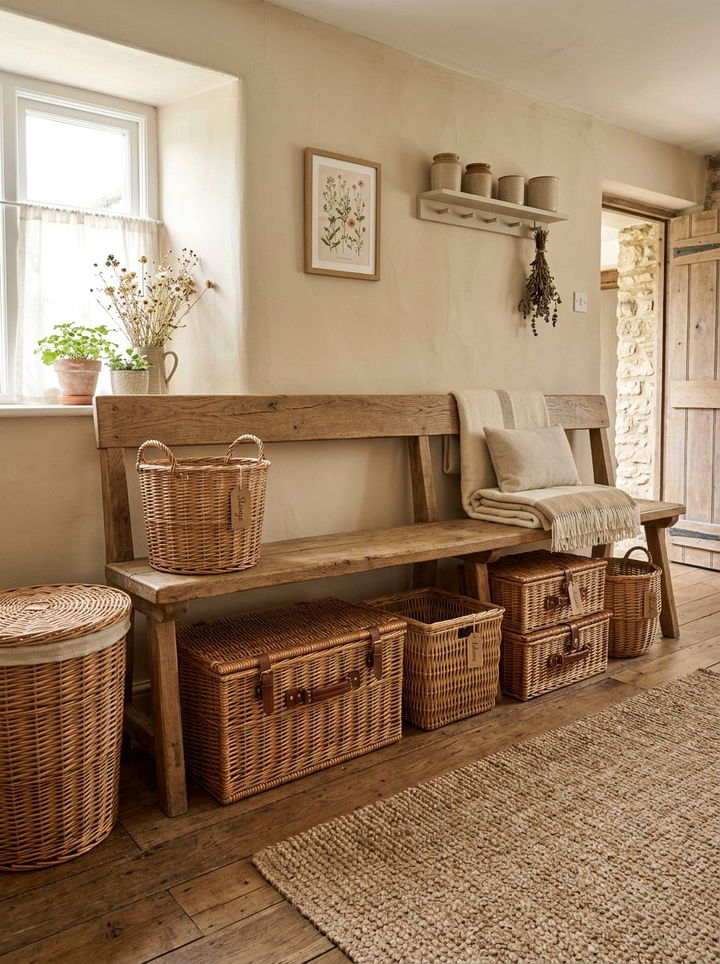 Wicker Basket - 30 natural bedroom ideas