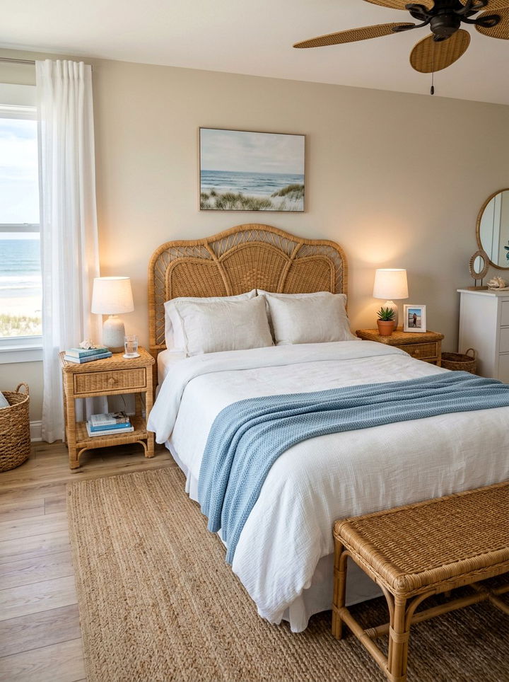 Wicker Beach Bedroom Furniture - 30 beach themed bedroom ideas