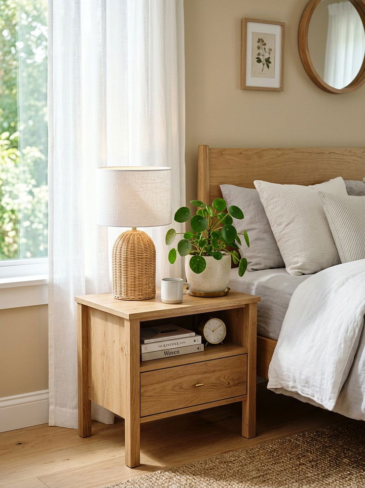 Wicker Bedside Lamp - 30 wicker bedroom ideas