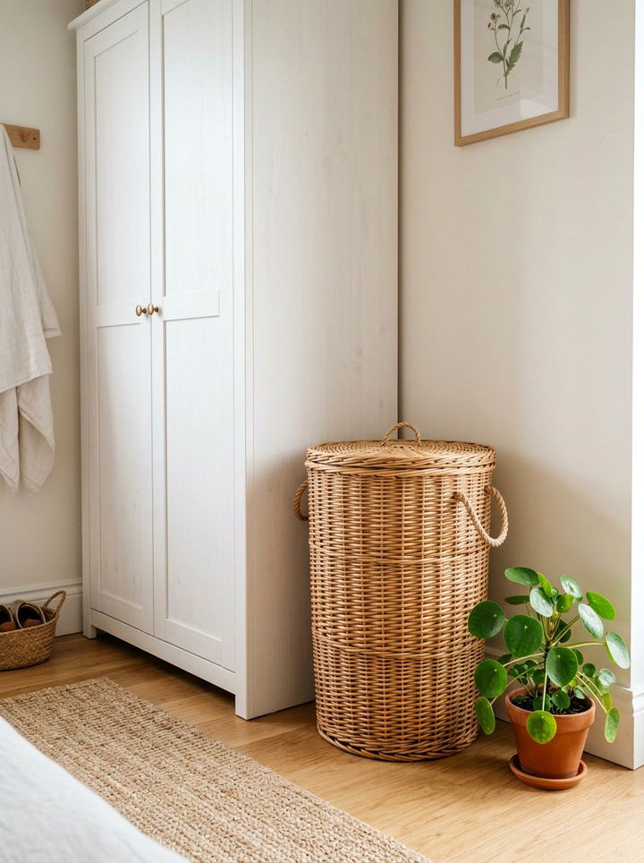 Wicker Laundry Basket - 30 wicker bedroom ideas