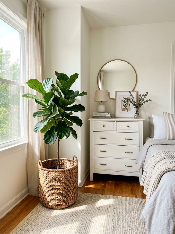 Wicker Planter - 30 wicker bedroom ideas