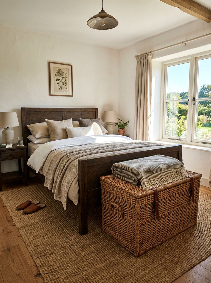 Wicker Storage Trunk - 30 wicker bedroom ideas