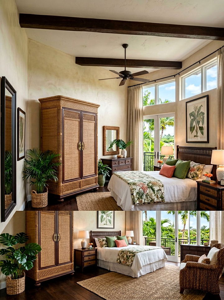 Wicker Wardrobe - 30 wicker bedroom ideas