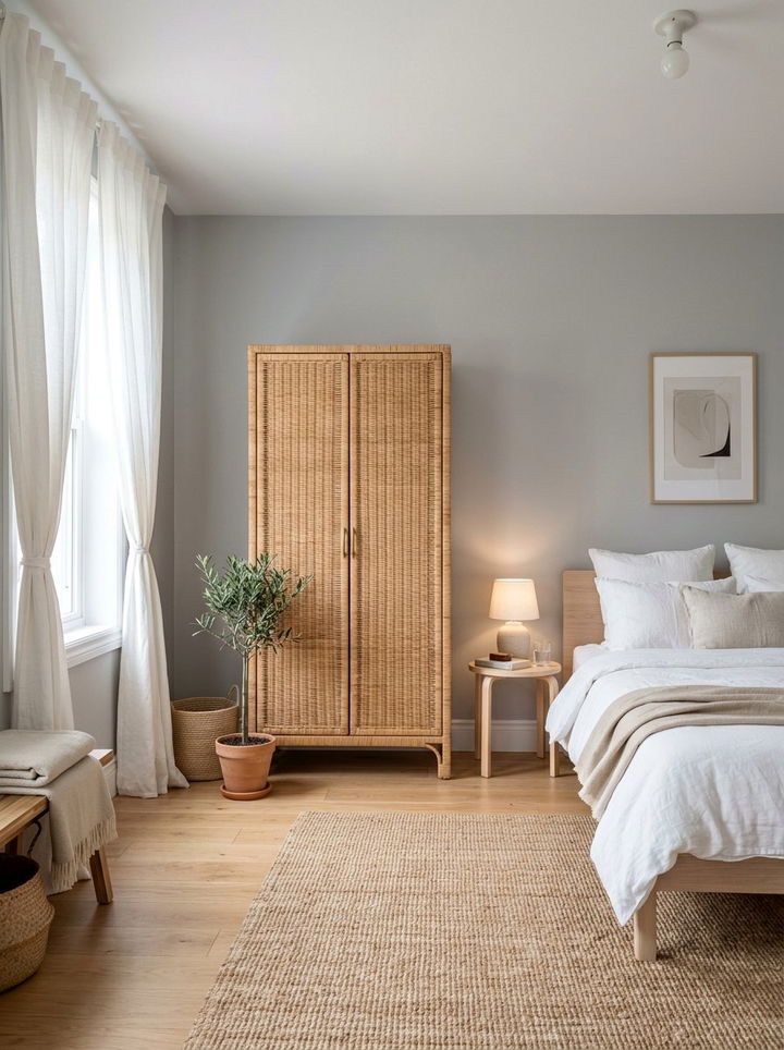 Wicker Wardrobe - 30 rattan bedroom ideas