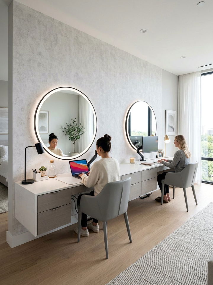 Wide Floating Vanity Desk - 30 bedroom floating vanity ideas