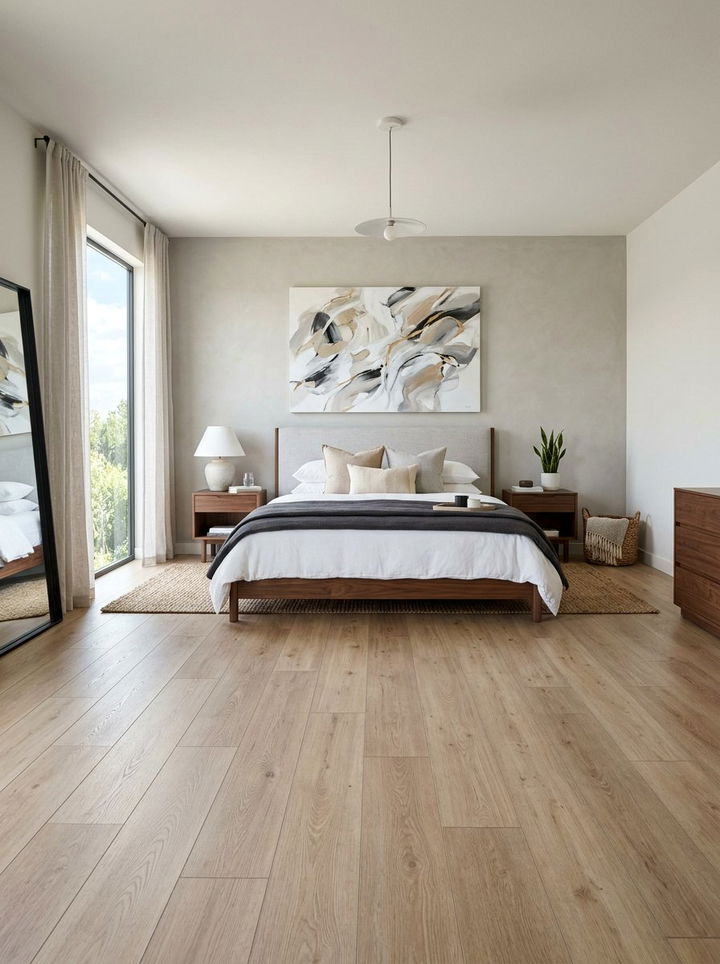 Wide Plank Luxury Vinyl - 30 bedroom vinyl flooring ideas