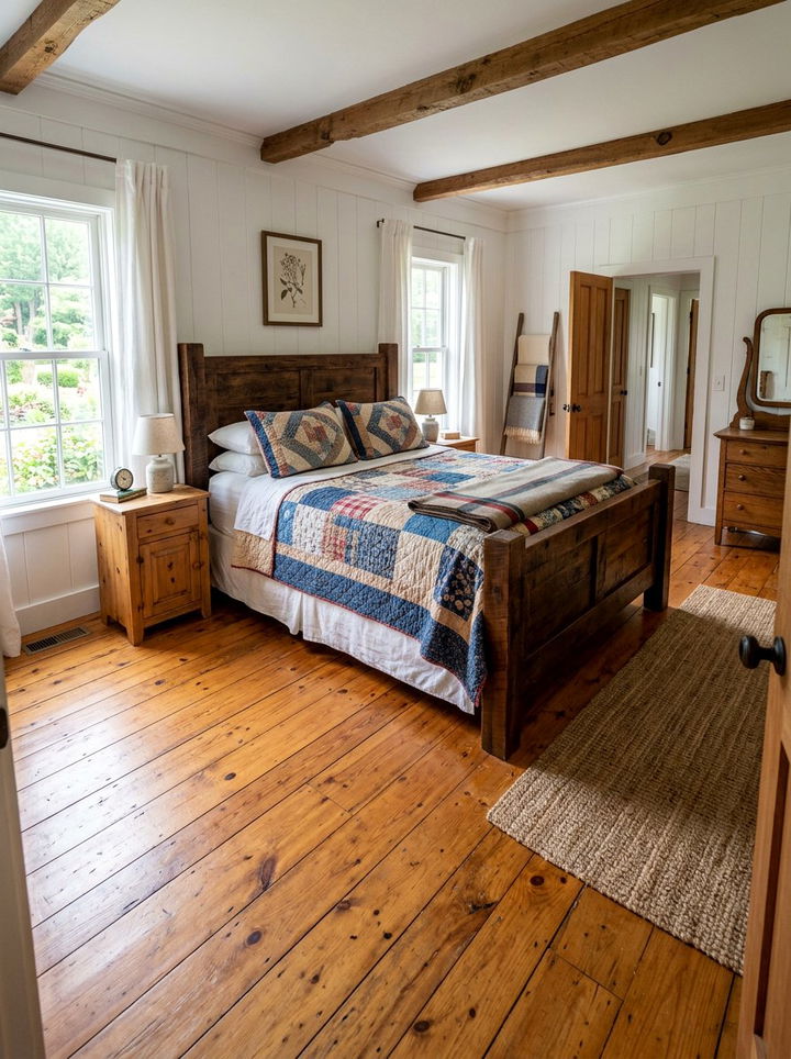 Wide Plank Pine Flooring - 30 bedroom floor design ideas